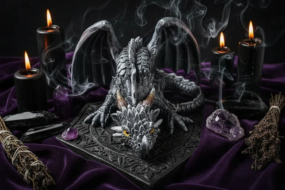 Enchanted Dragon Statue - Sorceress Sanctuary Crouching Dragon