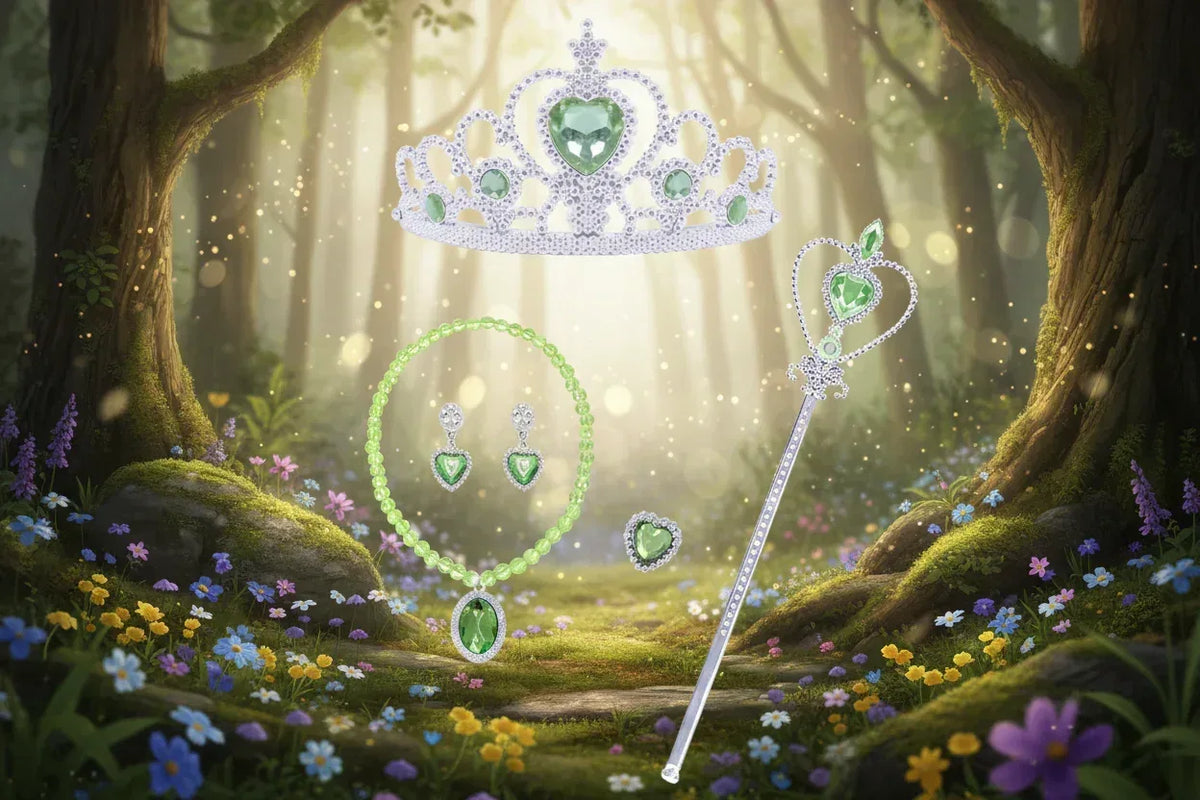 Enchanted Fairy Dress - Sorceress Sanctuary Dress + Wings / 18M(90CM)-Dress + Wings / 2-3Y(100CM)-Dress + Wings / 4-5Y(110CM)-Dress + Wings / 6-7Y(120CM)-Dress + Wings / 8-9Y(130CM)