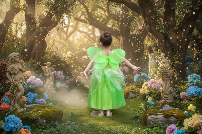 Enchanted Fairy Dress - Sorceress Sanctuary Dress + Wings / 18M(90CM)-Dress + Wings / 2-3Y(100CM)-Dress + Wings / 4-5Y(110CM)-Dress + Wings / 6-7Y(120CM)-Dress + Wings / 8-9Y(130CM)