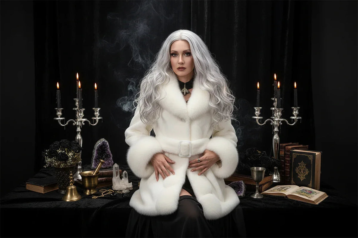Enchanted Winter Coat - Sorceress Sanctuary White / S-White / M-White / L-White / XL-White / 2XL