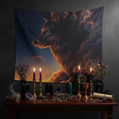 Enchanting Wolf Tapestry - Sorceress Sanctuary 150x100cm-150x130cm