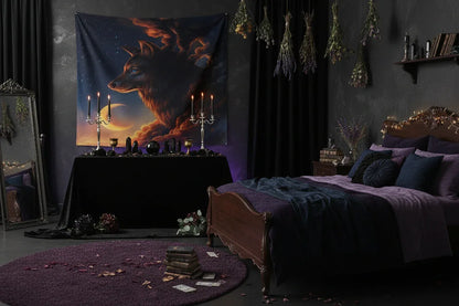 Enchanting Wolf Tapestry - Sorceress Sanctuary 150x100cm-150x130cm