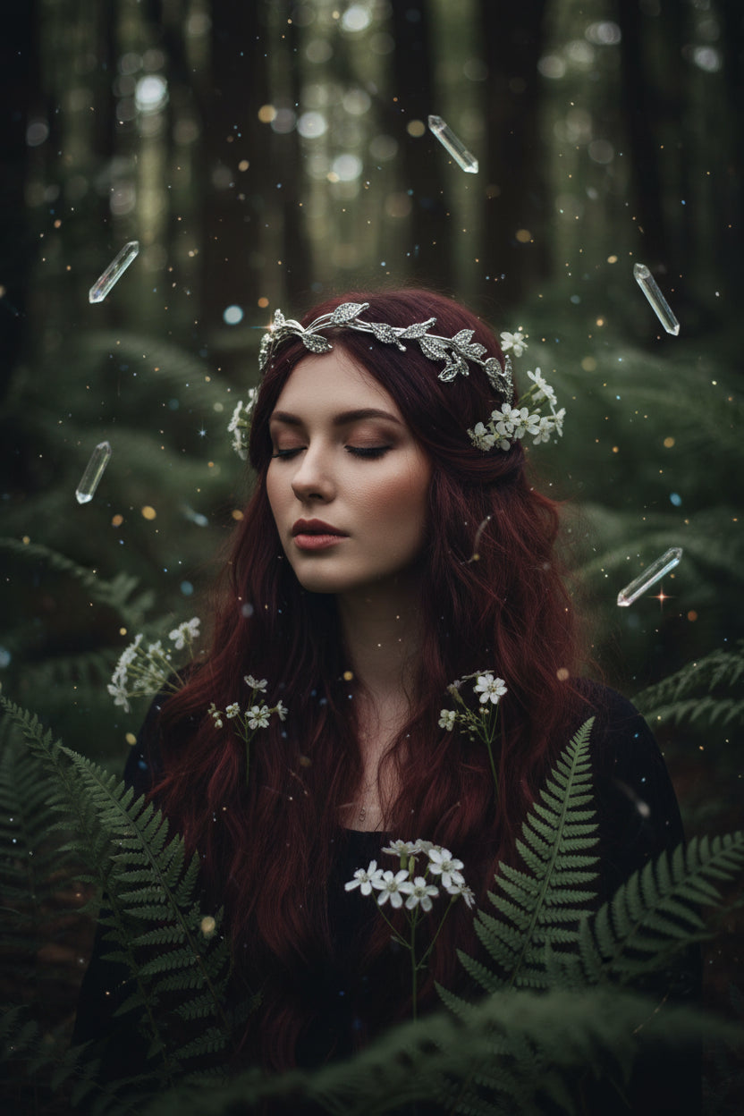 Ethereal Crystal Crown - Sorceress Sanctuary Silver-White-Gold