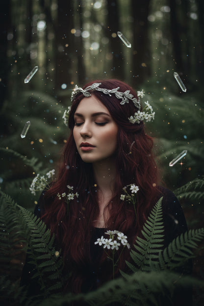 Ethereal Crystal Crown - Sorceress Sanctuary Silver-White-Gold