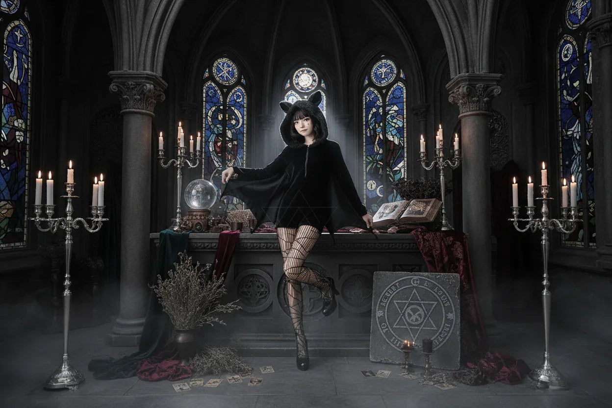 Evil Bat Romper - Sorceress Sanctuary Hooded outfit / M-Hooded outfit / L-Hooded outfit / XL-Hooded outfit / XXL