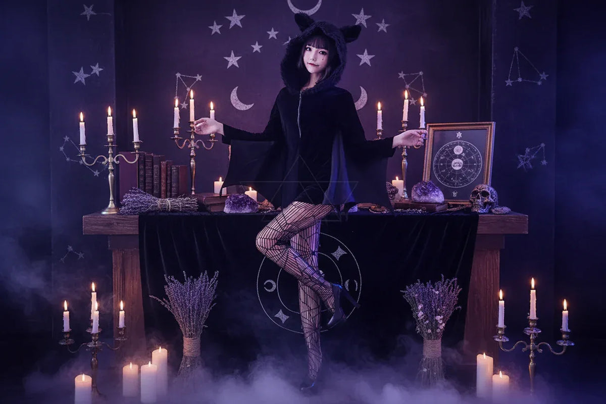 Evil Bat Romper - Sorceress Sanctuary Hooded outfit / M-Hooded outfit / L-Hooded outfit / XL-Hooded outfit / XXL