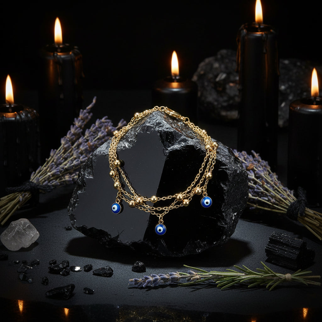 Bohemian Ankle Bracelet with Turkish Evil Eye Pendant Sorceress Sanctuary