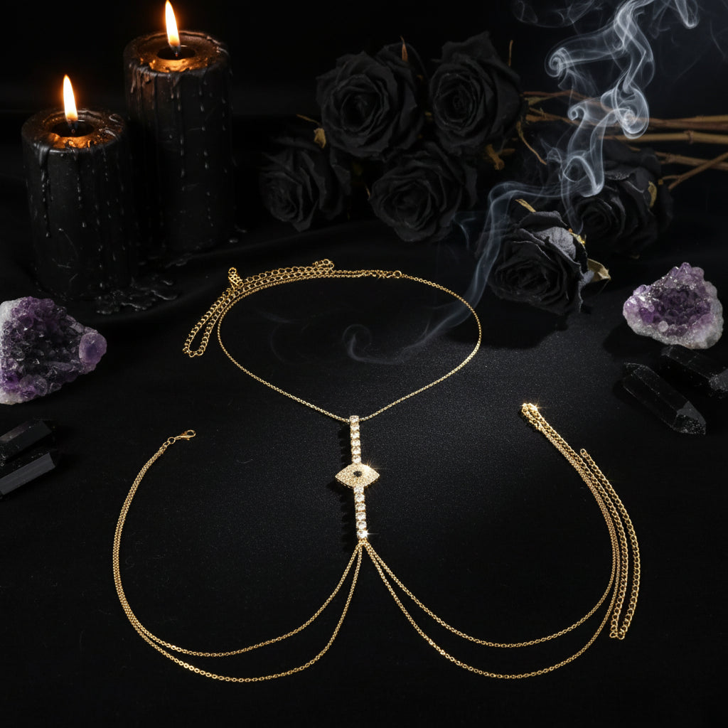Evil Eye Body Chain - Sorceress Sanctuary Silver-Gold