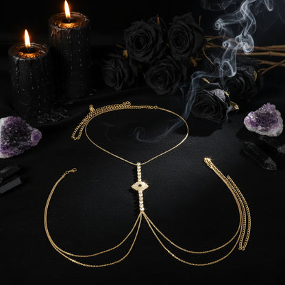 Evil Eye Body Chain - Sorceress Sanctuary Silver-Gold