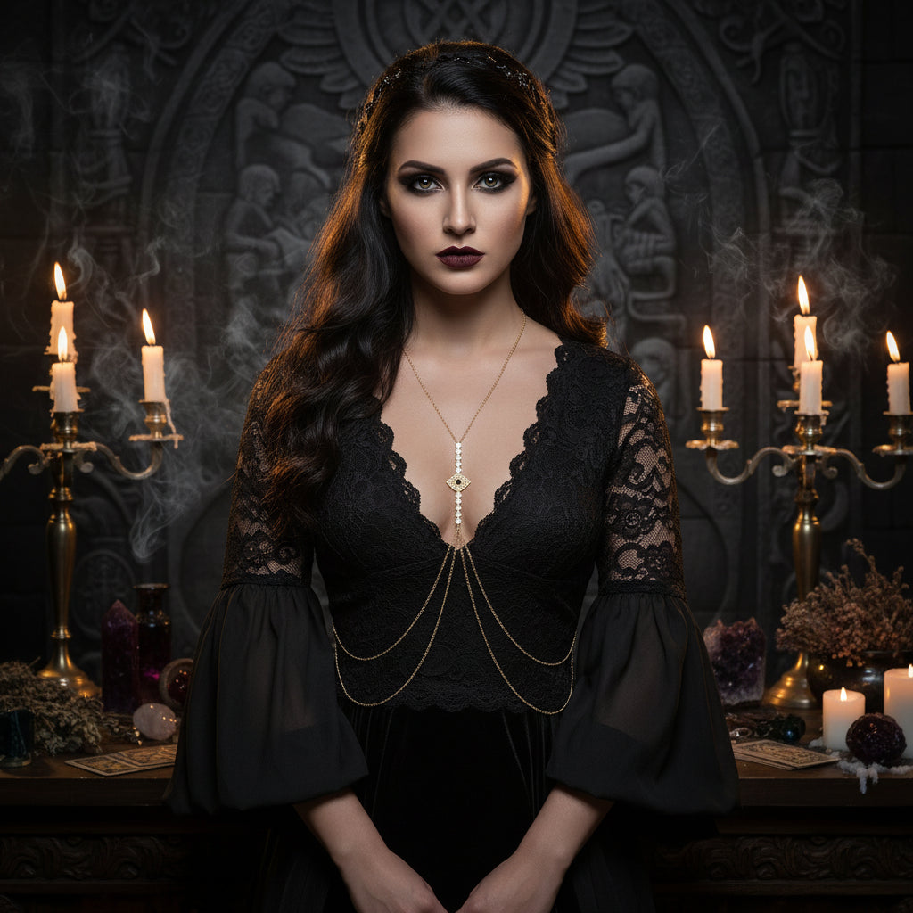 Evil Eye Body Chain - Sorceress Sanctuary Silver-Gold