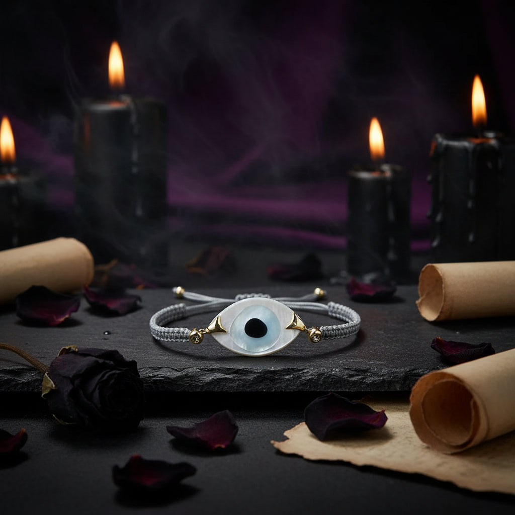 Bohemian Ethnic Evil Eye Bracelet - Sorceress Sanctuary Grey-Yellow-Black-Dark Grey-Black Pink