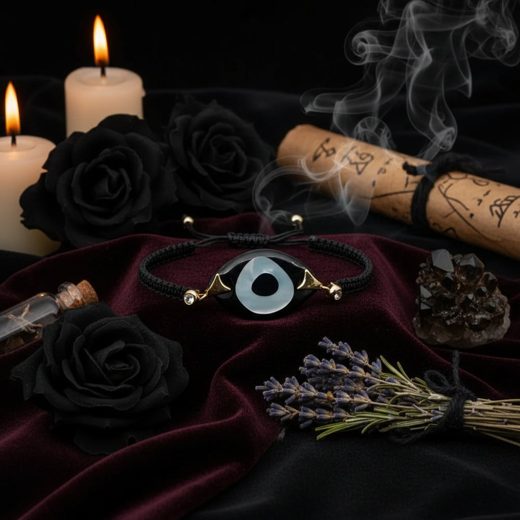 Bohemian Ethnic Evil Eye Bracelet - Sorceress Sanctuary Grey-Yellow-Black-Dark Grey-Black Pink