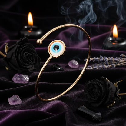 Evil Eye Bracelet - Sorceress Sanctuary White Eyes Gold Bracelet-White Eyes Silver Bracelet-Blue Pink Eyes Gold Bracelet-Blue Pink Eyes Silver Bracelet
