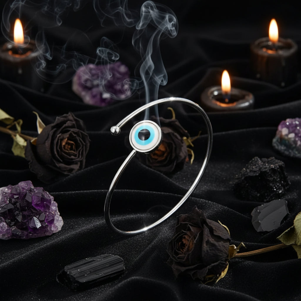 Evil Eye Bracelet - Sorceress Sanctuary White Eyes Gold Bracelet-White Eyes Silver Bracelet-Blue Pink Eyes Gold Bracelet-Blue Pink Eyes Silver Bracelet