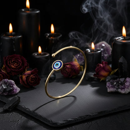 Evil Eye Bracelet - Sorceress Sanctuary White Eyes Gold Bracelet-White Eyes Silver Bracelet-Blue Pink Eyes Gold Bracelet-Blue Pink Eyes Silver Bracelet