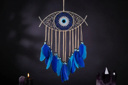 Evil Eye Dream Catcher - Sorceress Sanctuary Beige-Black-White