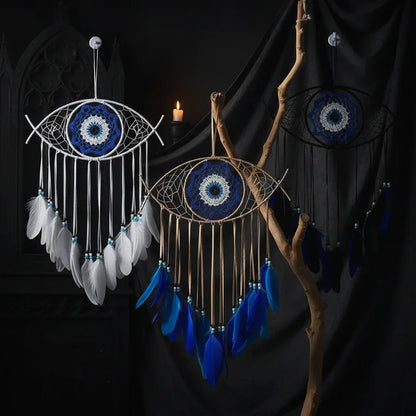 Evil Eye Dream Catcher - Sorceress Sanctuary Beige-Black-White