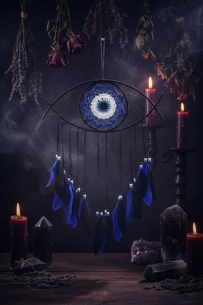 Evil Eye Dream Catcher - Sorceress Sanctuary Beige-Black-White