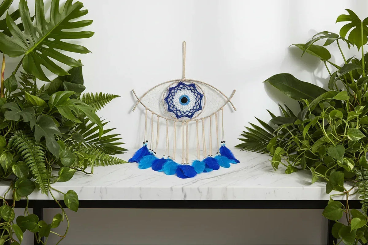 Evil Eye Dream Catcher - Sorceress Sanctuary Blue-Black & Blue-White