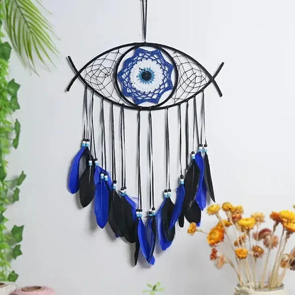 Evil Eye Dream Catcher - Sorceress Sanctuary Blue-Black & Blue-White