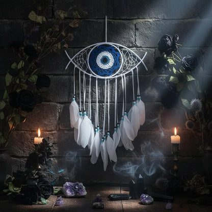 Evil Eye Dream Catcher - Sorceress Sanctuary Blue-Black & Blue-White