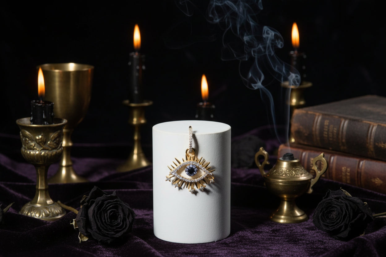 Evil Eye Earrings - Sorceress Sanctuary Platinum-Gold