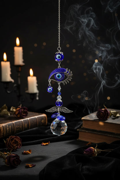 Evil Eye Crystal Sun Catcher - Sorceress Sanctuary Round-Evil Eye-Butterfly