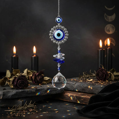 Evil Eye Crystal Sun Catcher - Sorceress Sanctuary Round-Evil Eye-Butterfly