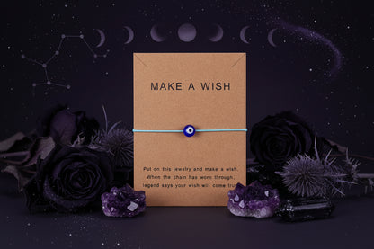 Evil Eye Wish Bracelet - Sorceress Sanctuary Black-Blue-Pink-Red-Fluorescent green