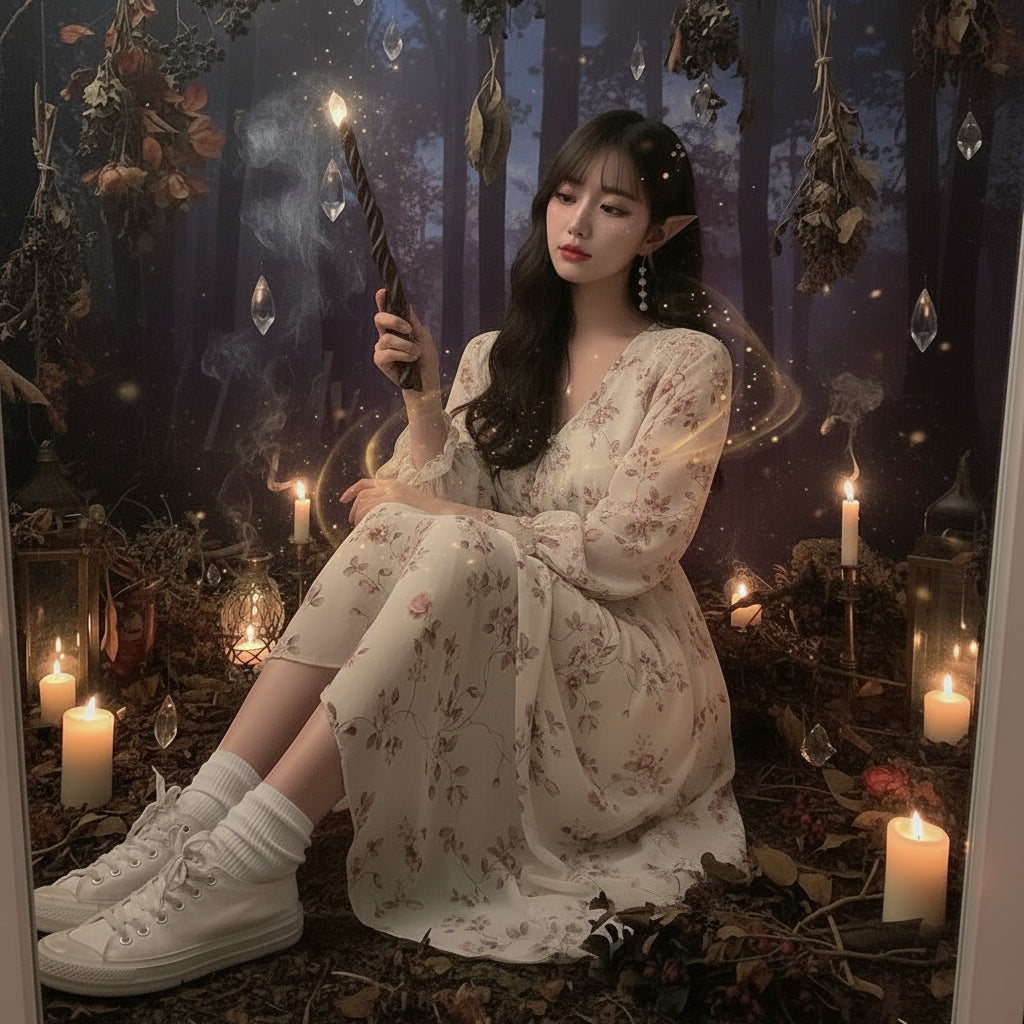 Super Fairy Sweet Floral Chiffon Dress Sorceress Sanctuary