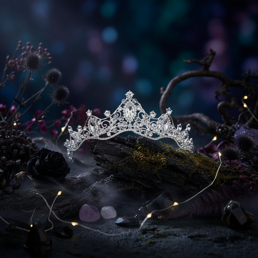 Korean Style Handmade Beaded Crystal Bridal Tiara Sorceress Sanctuary