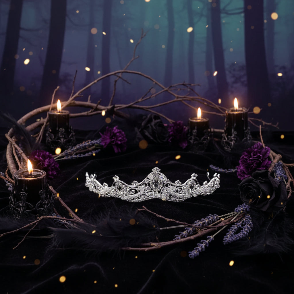 Korean Style Handmade Beaded Crystal Bridal Tiara Sorceress Sanctuary