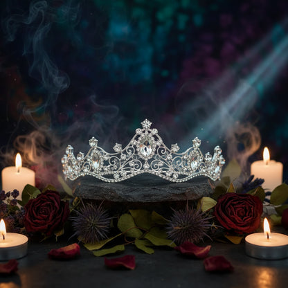 Korean Style Handmade Beaded Crystal Bridal Tiara Sorceress Sanctuary