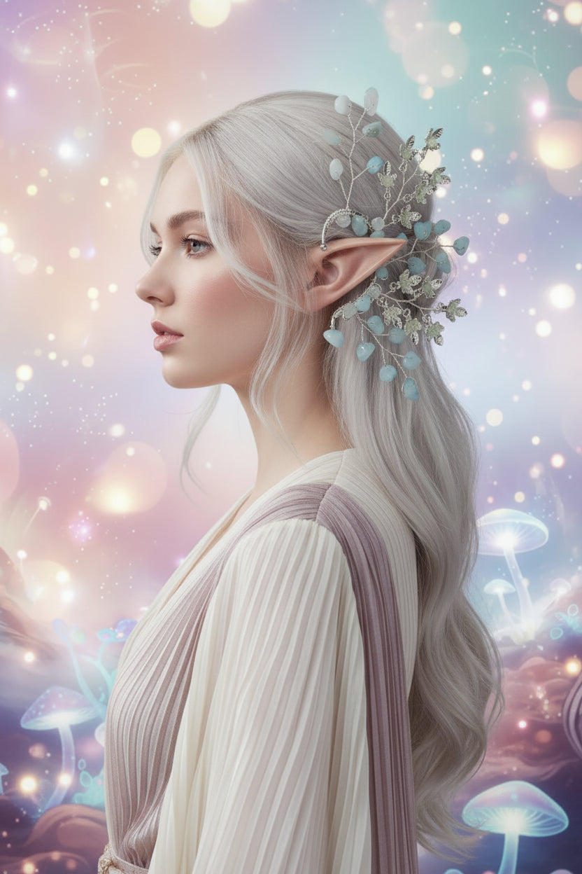 Fae Crystal Earring - Sorceress Sanctuary Silver Magic