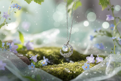 Fae Moon Necklace - Sorceress Sanctuary Silver-Gold