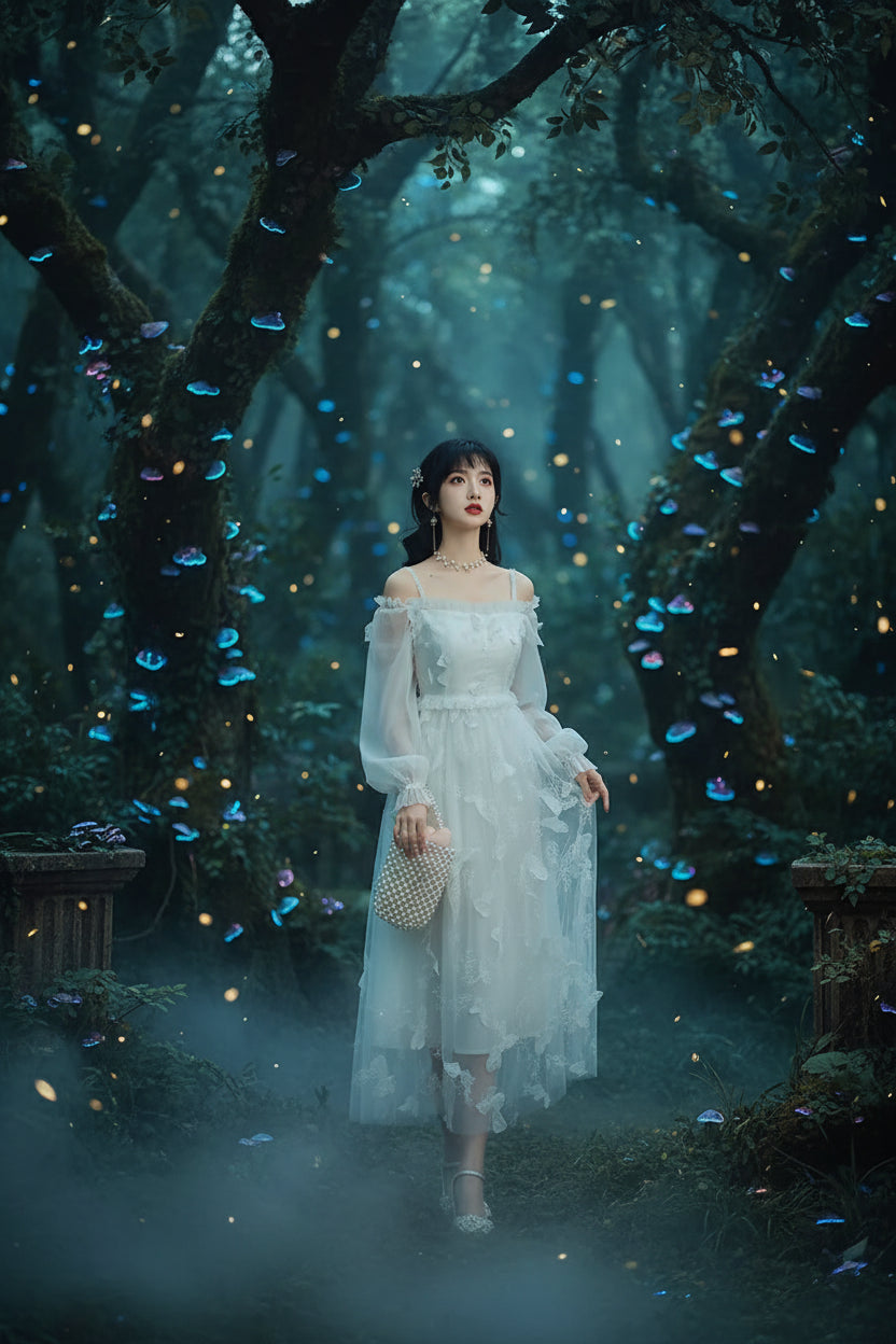3D Bowknot White Dress - Super Fairy Collection Sorceress Sanctuary