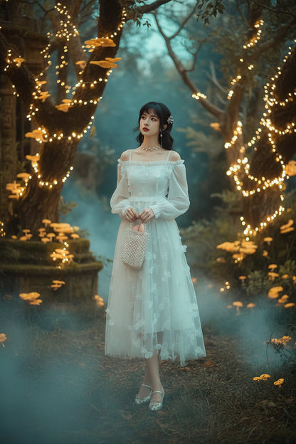 3D Bowknot White Dress - Super Fairy Collection Sorceress Sanctuary