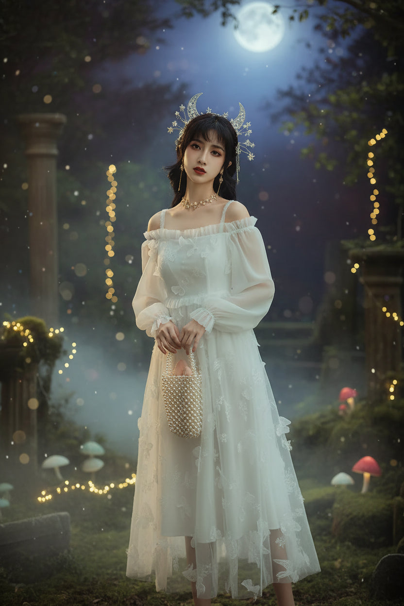 3D Bowknot White Dress - Super Fairy Collection Sorceress Sanctuary