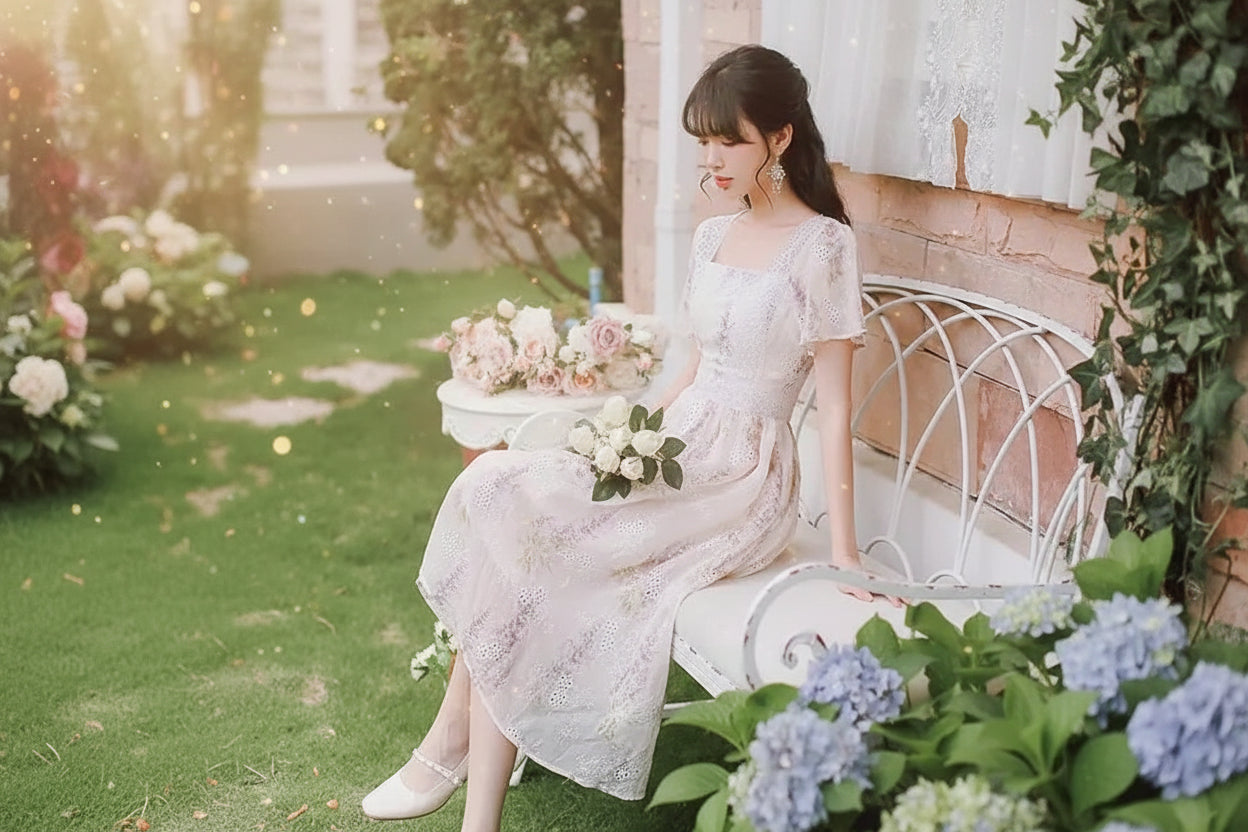 Fairy Floral Dress - Sorceress Sanctuary Taro Purple / L-Taro Purple / M-Taro Purple / S