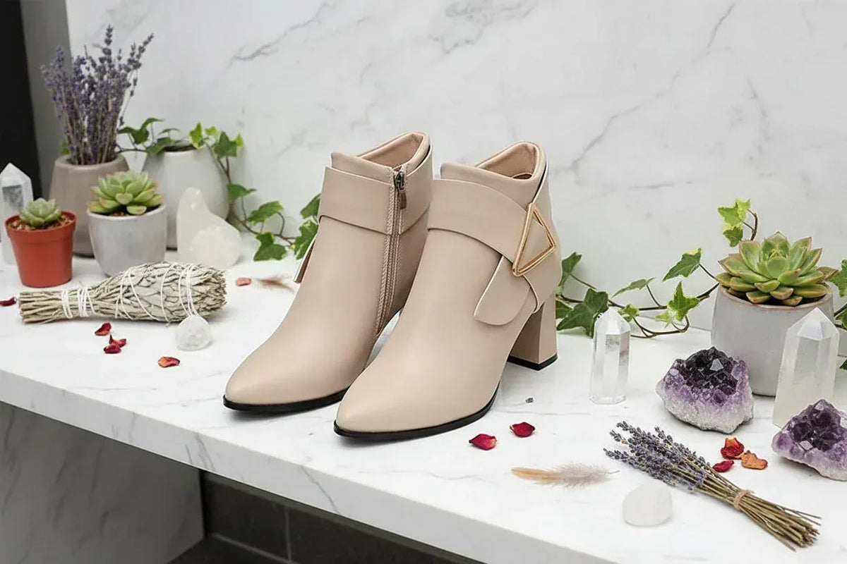 Fairy Martin Boots - Sorceress Sanctuary Beige 6cm / 34-Beige 6cm / 35-Beige 6cm / 36-Beige 6cm / 37-Beige 6cm / 38