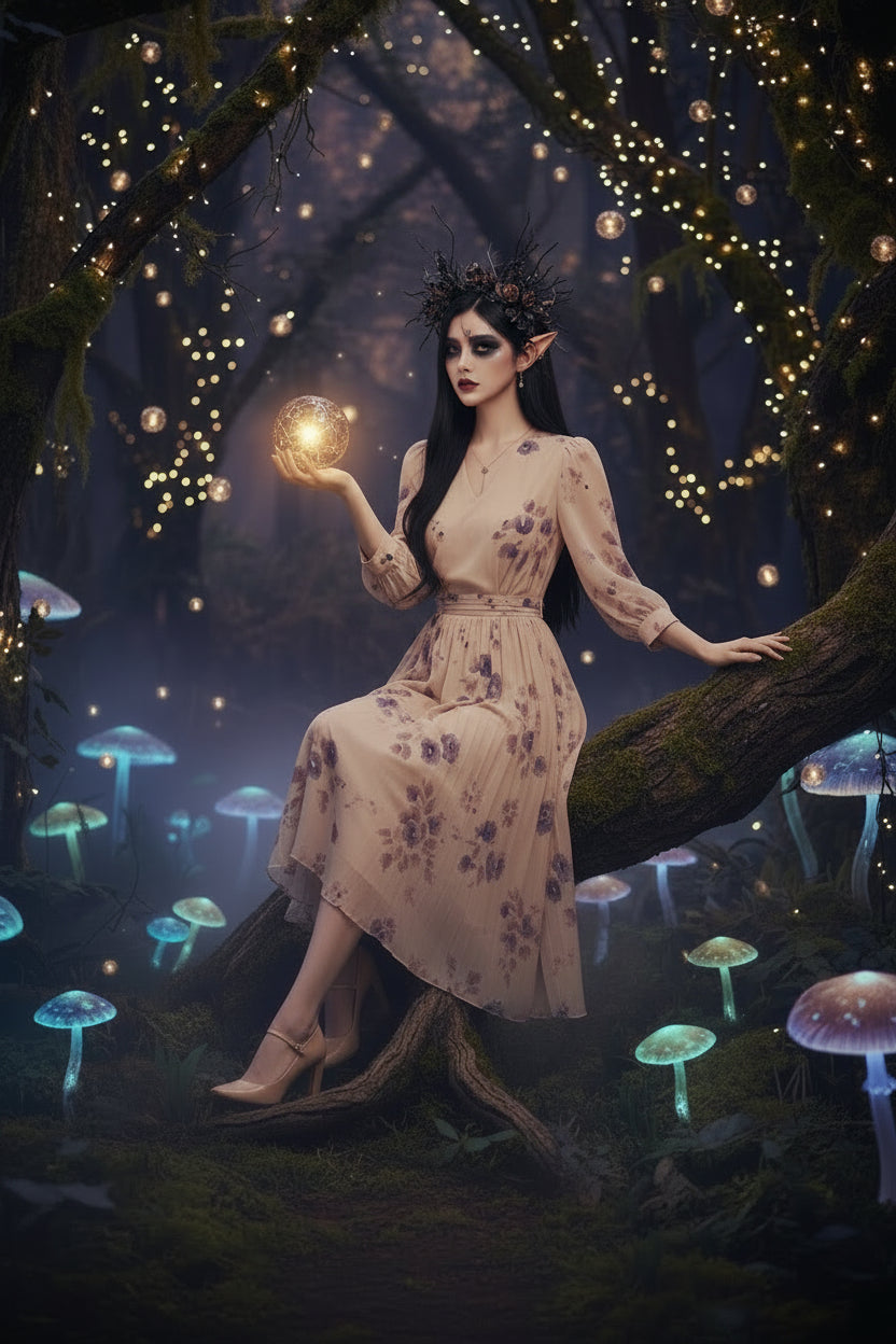 Fairy Tea Break Long Sleeve Dress Sorceress Sanctuary