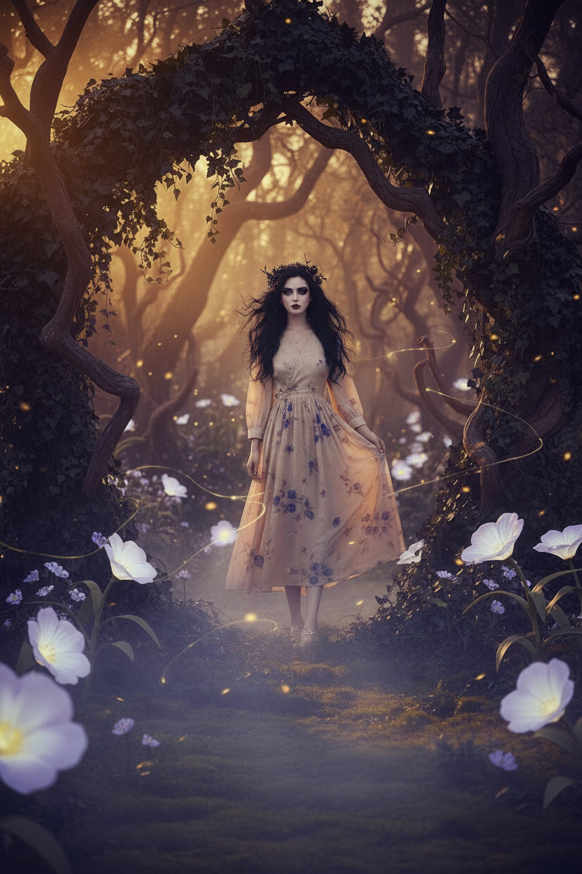 Fairy Tea Break Long Sleeve Dress Sorceress Sanctuary