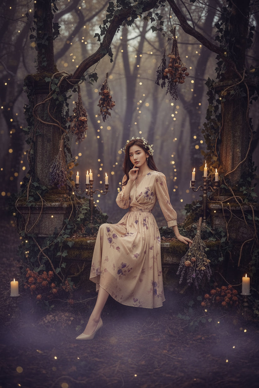 Fairy Tea Break Long Sleeve Dress Sorceress Sanctuary