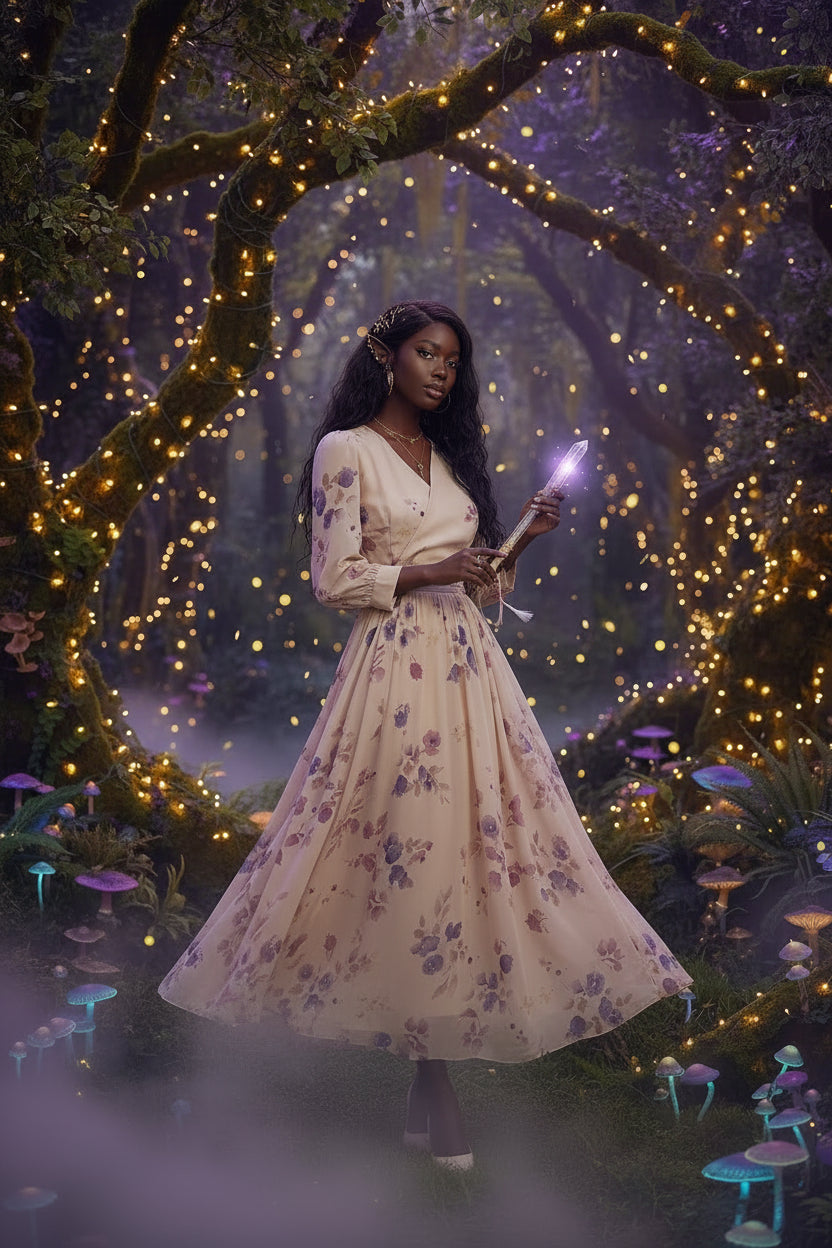 Fairy Tea Break Long Sleeve Dress Sorceress Sanctuary