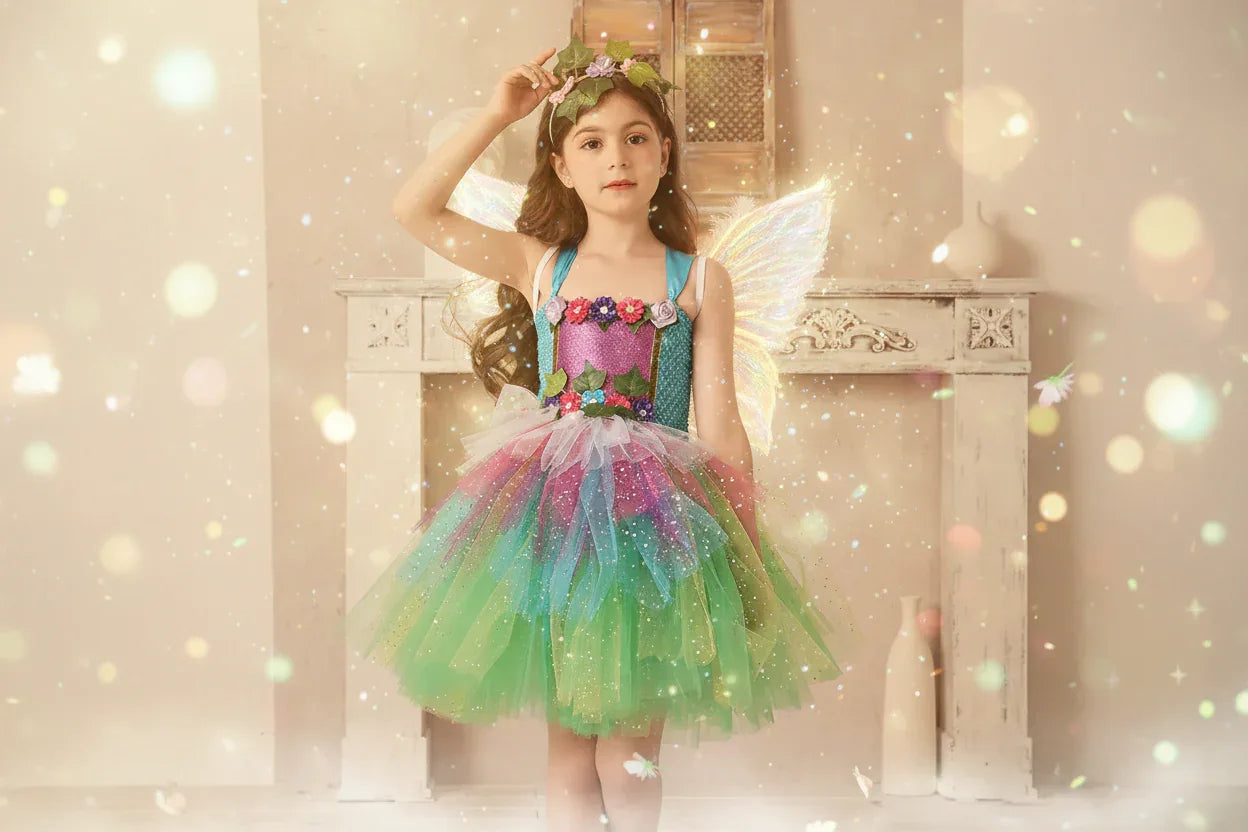 Fairy Tutu Dress - Sorceress Sanctuary Dress / S（2-3T）-Dress / M（4-5Y)-Dress / L(6-7Y)-Dress / XL(8-9Y)-Dress / XXL（10-12Y）