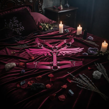 Women's Leather Angel Wings Harness Set Sorceress Sanctuary