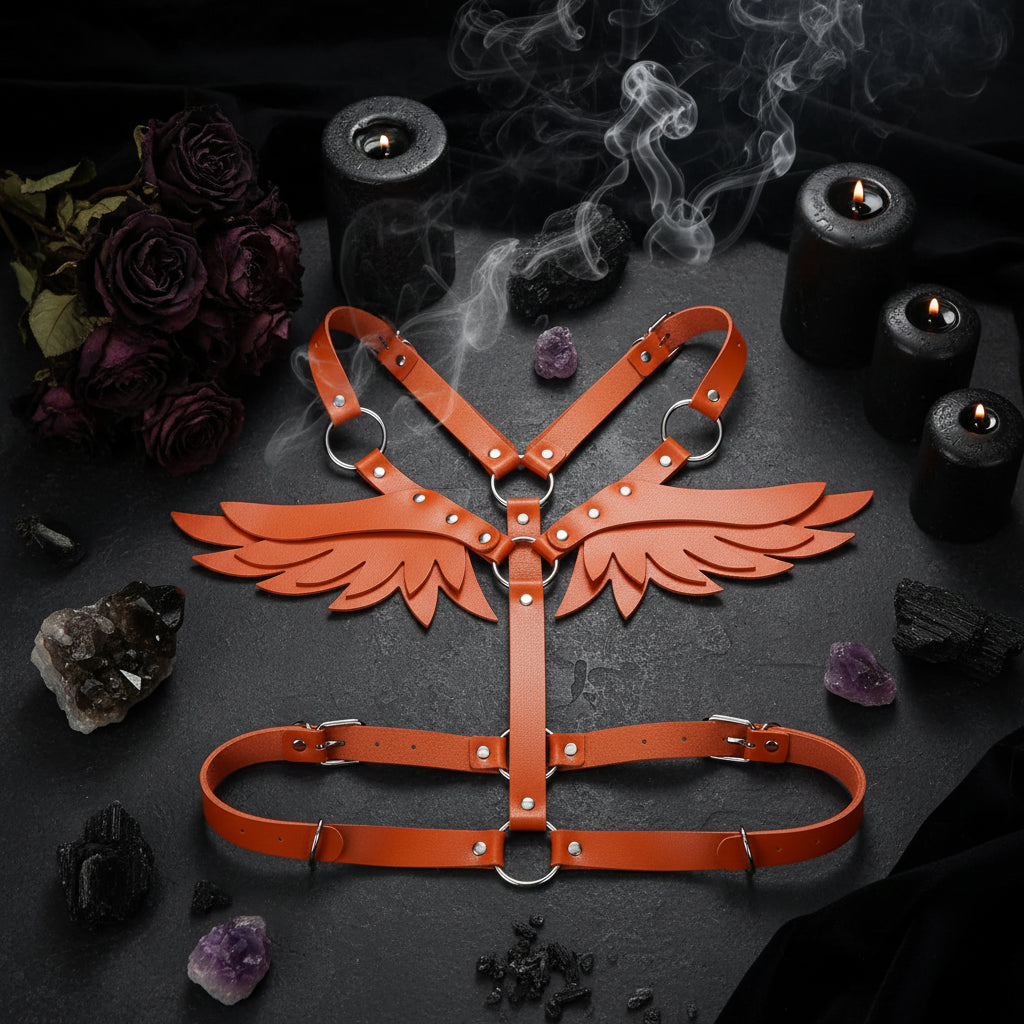 Women's Leather Angel Wings Harness Set Sorceress Sanctuary