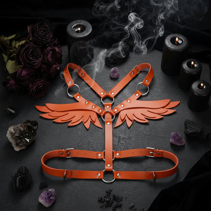 Women's Leather Angel Wings Harness Set Sorceress Sanctuary