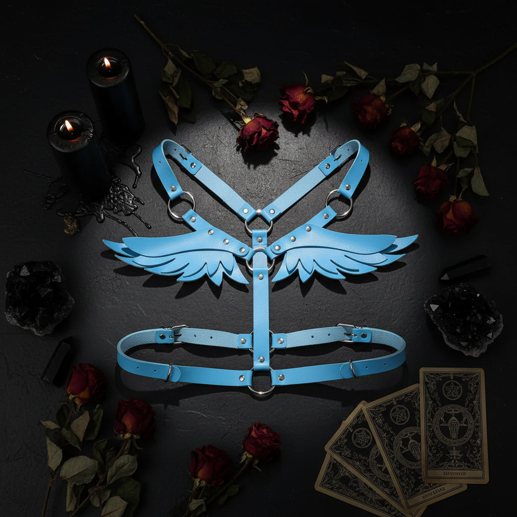 Women's Leather Angel Wings Harness Set Sorceress Sanctuary