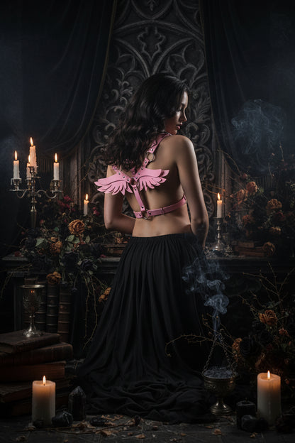 Women's Leather Angel Wings Harness Set Sorceress Sanctuary